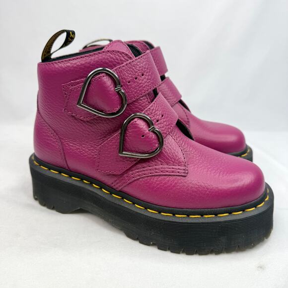 Dr. Martens Devon Heart Boots Fuchsia - Picture 3 of 12